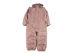 En Fant burlwood glitter snowsuit with ruffles  